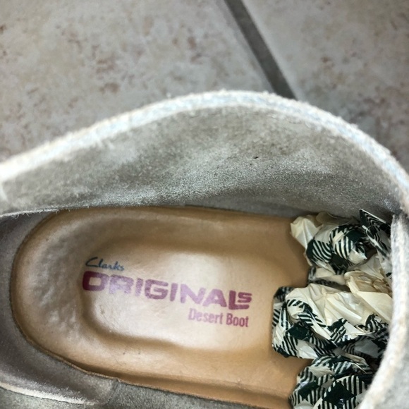 Clarks Original Desert Gray Lace-Up Ankle Boots Size 7 - Picture 9 of 10